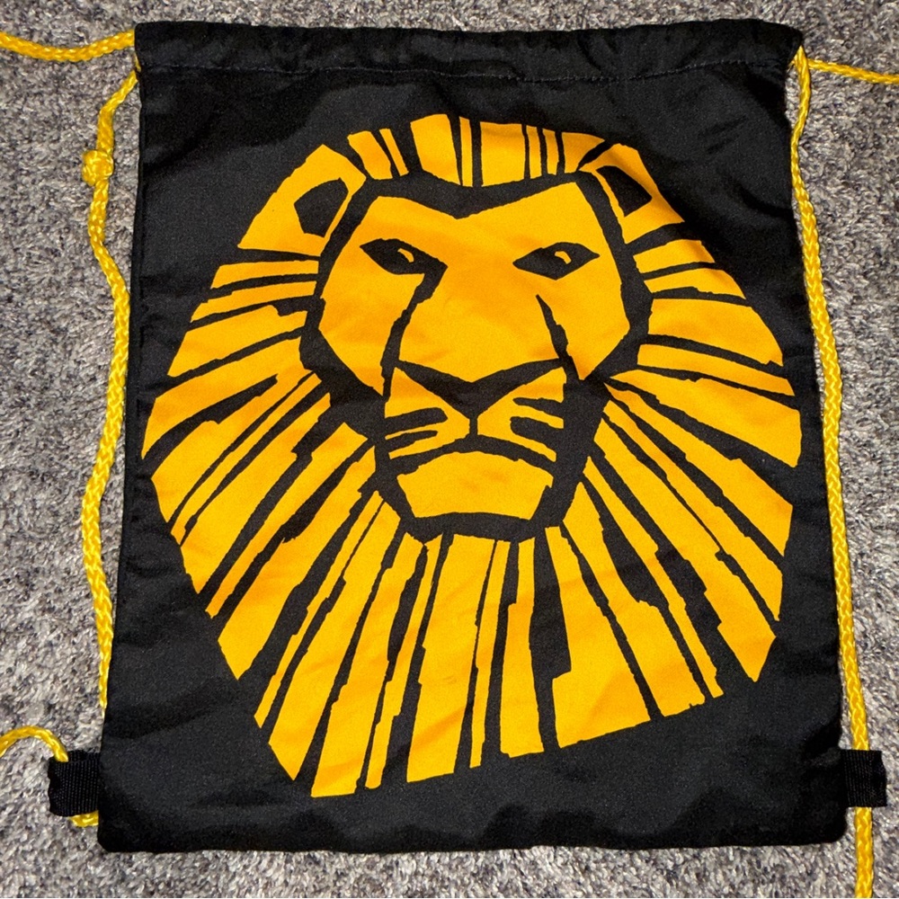 Lion King Broadway Musical Disney Drawstring Cinch Bag Tote Backpack